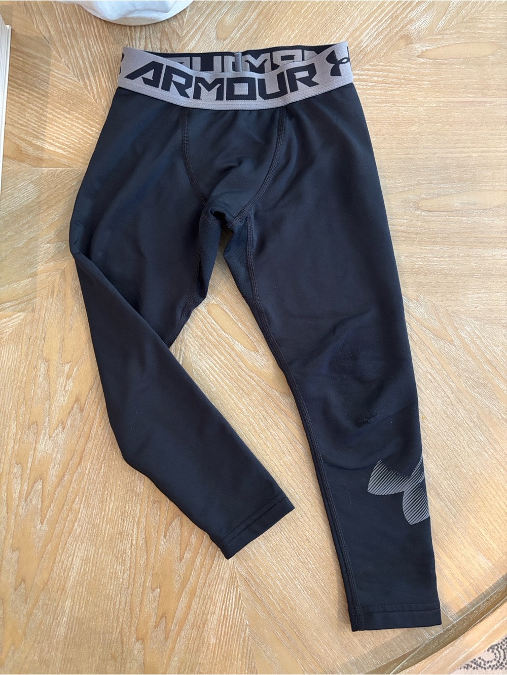 Under Armour Black & Gray Kids Compression Leggings